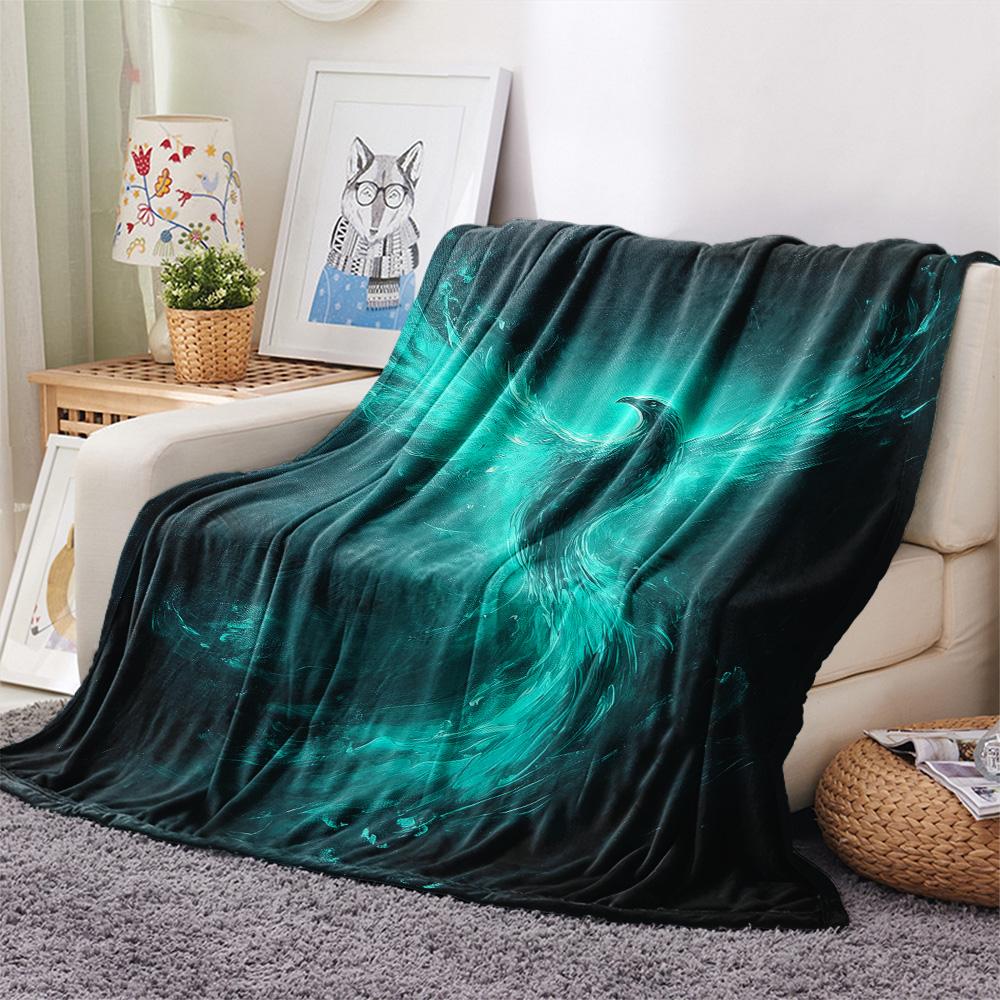 Sparkling Phoenix  Print Flannel Blanket, High quality Comfortable for All Seasons, Home Decor, Warmth and Comfort