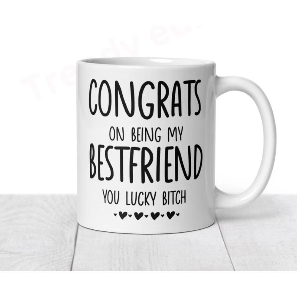 Керамическая кружка с отметкой для кофе «Брат Сестра Друг» 301-400ml