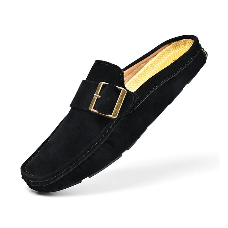 Fashion Mules Flats Man Slides Slippers Male New Brand Designer Mens Half Drag Shoes for Men Casual Vintage Loafers Fashion Half Shoes