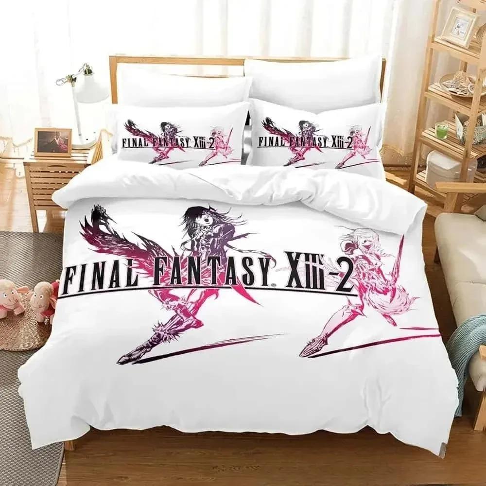 New 3D Print Anime Game FINAL FANTASY XIII-2 Bedding Set Boys Girls Twin Queen King Size Duvet Cover Pillowcase Bed Boys Adult
