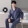 Pure Cotton Pajamas Men'S Spring And Autumn Long-Sleeved Cardigan Autumn Cotton Can Be Worn Outside Loungewear Suit