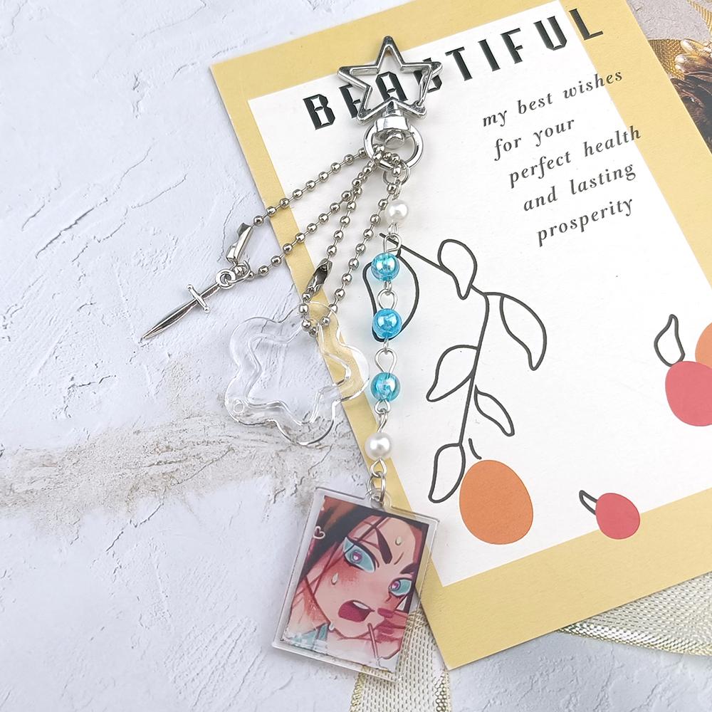 Anime Buitenaards Atage Mizi en Sua Bijpassende Sleutelhangers Cosplay Accessoires Cadeaus white
