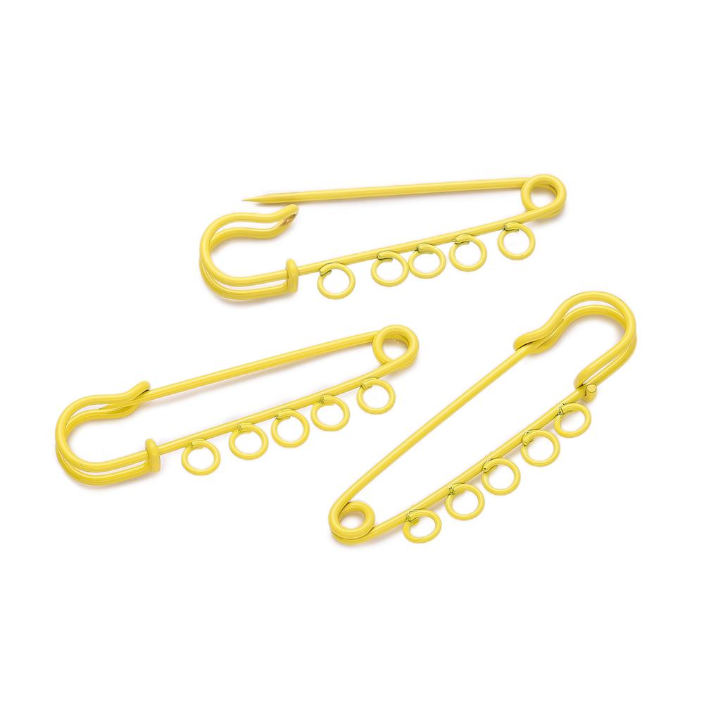10pcs/lot Colorful Safety Pins Brooch Blank Base Brooch Pins 3/5 Rings Jewelry Pin for DIY Jewelry Making Supplies Accessorie