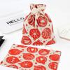 50PCS Christmas Gift Bags Drawstring Reusable Candy Bag Cotton Linen Bag Santa Sacks