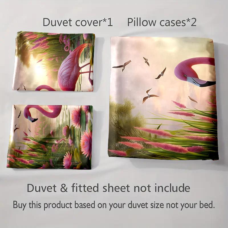 Flamingo Water Scenery. Bedding Duvet Cover Sets Duvet Covers Pillowcases Gifts (1 * Duvet Cover 2 * Pillowcases, Without Duvet Insert)