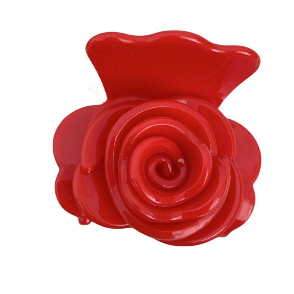 

Cute Hairpin Rose Hair Claw Candy Color Small Shark Clip Creative Flower Hair Clip Female style 5