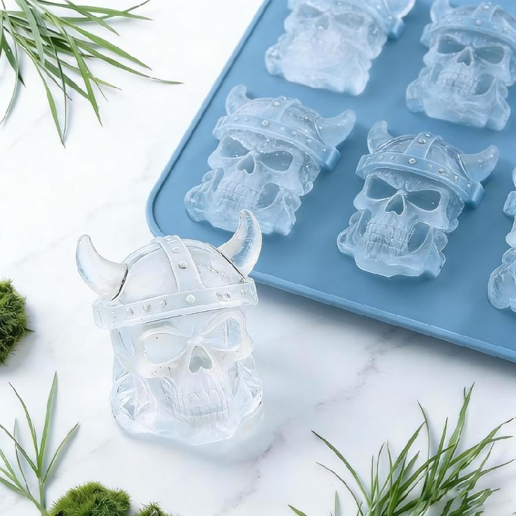 Dishwasher Safe Skull Head Shape Silicone Tray for Ice Cubes and Chocolate Making Practical Kitchen Essential