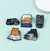 Adorable Cat Brooch with Fun English Letters - Versatile Animal Badge for Backpack or Clothing