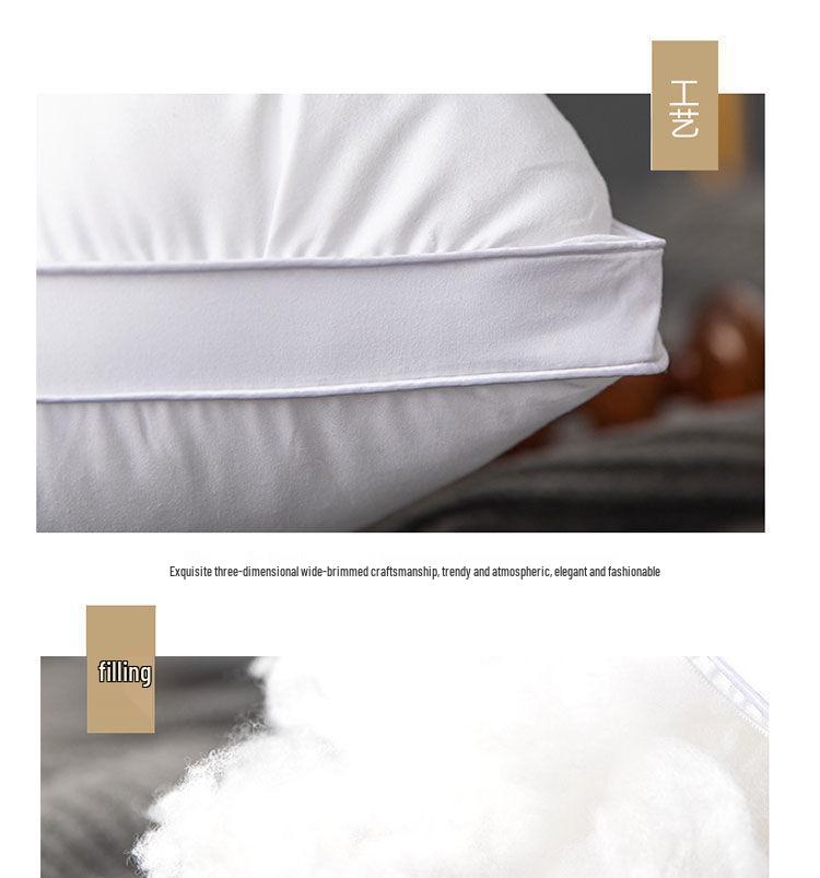 Twisted Star Hotel Neck Support Pillow - 48x74cm, Non-Collapsing, High & Low Design, Washable Core
