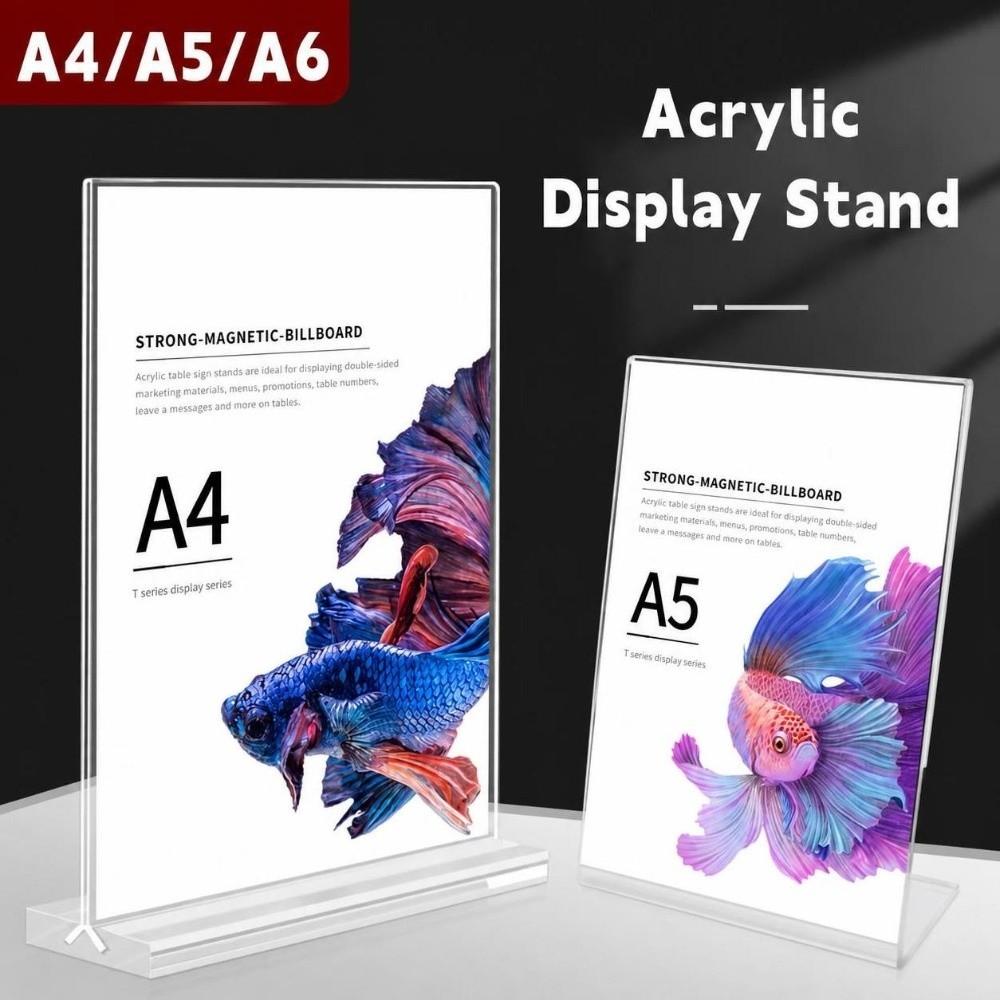 Durable A4/A5/A6 Desk Display Stand Acrylic Transparent Menu Stand Holder Double Side Clear Price Label Display Rack Hotel