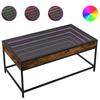 Stolik Kawowy Z Led Infinity, Przydymiony Dąb, 90X50X41 Cm