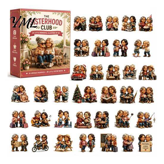 Simulation Scene Accessories 2026 Career Advent Calendar, 24-Day Countdown Box with Mini Occupation Retro Gift Set Figures, Community Helper Ornament
