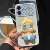 Three-dimensional Doll Mobile Phone Case, Cute Cartoon Flip Window Protective Case, Girl Anti-drop Soft Case with Lanyard