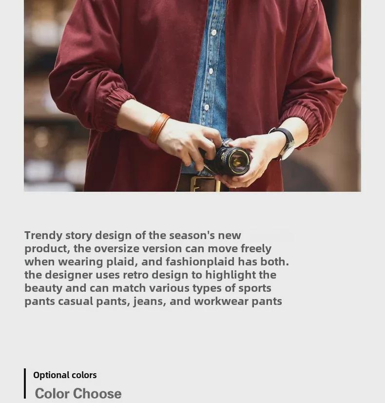 Green Deer Retro Harrington Men's Red Casual Jacket for Autumn/Winter