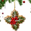 Christmas Hanging Ornaments 2D Snowflake Acrylic Flat Christmas Pendant Xmas Tree Wreath Decorations Home New Year Party Decor