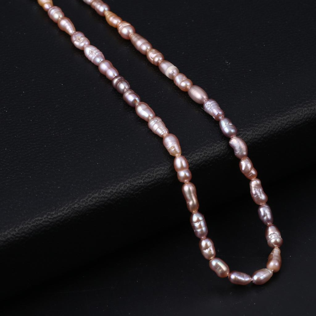 1String, White Natural Freshwater Pearls, Handmade Rice Pearl Beads, 3-3.5 Mm, for DIY Necklace Accessories, Jewelry Making, Women Gift, 36 Cm