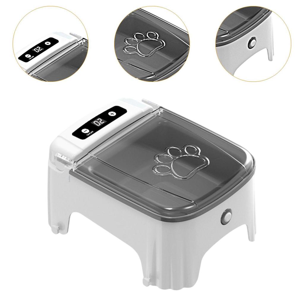Automatic Timed Pet Feeder Auto Open and Close Lid Cat Timed Feeding Puppy Food Dispenser for Indoor Cats Small Dogs Busy