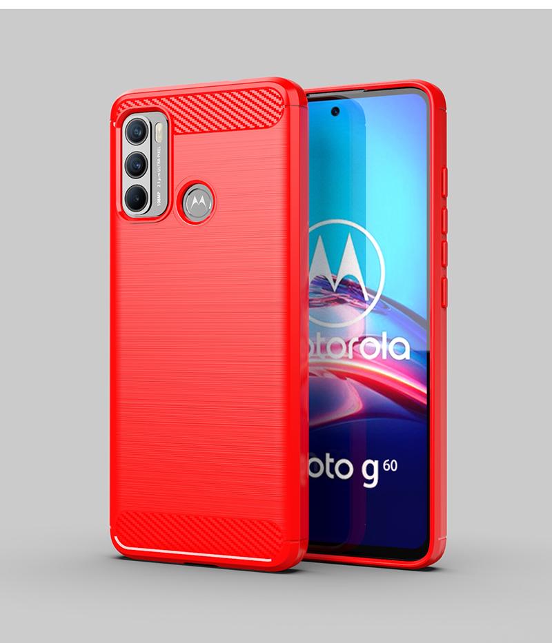 Per Motorola Moto G60 Custodia in Silicone Fibra di Carbonio Cover Per Moto G60 G32 G72 G14 G54 G84 E13 E22i E32S Custodia Per Motorola G60 Custodia