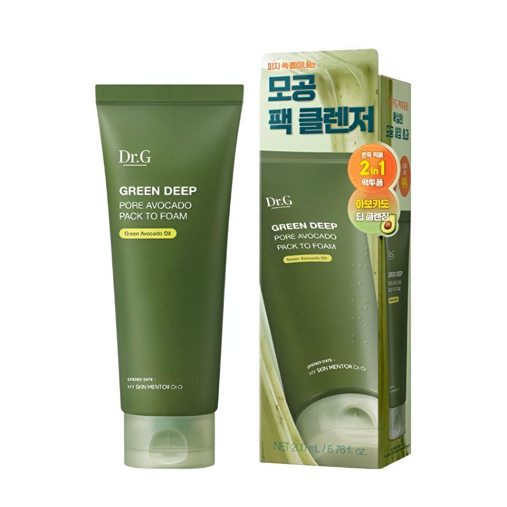 Dr.G Green Deep Pore Avocado Pack to Foam Mask Cleanser Pore Purifying Face Wash 200ml