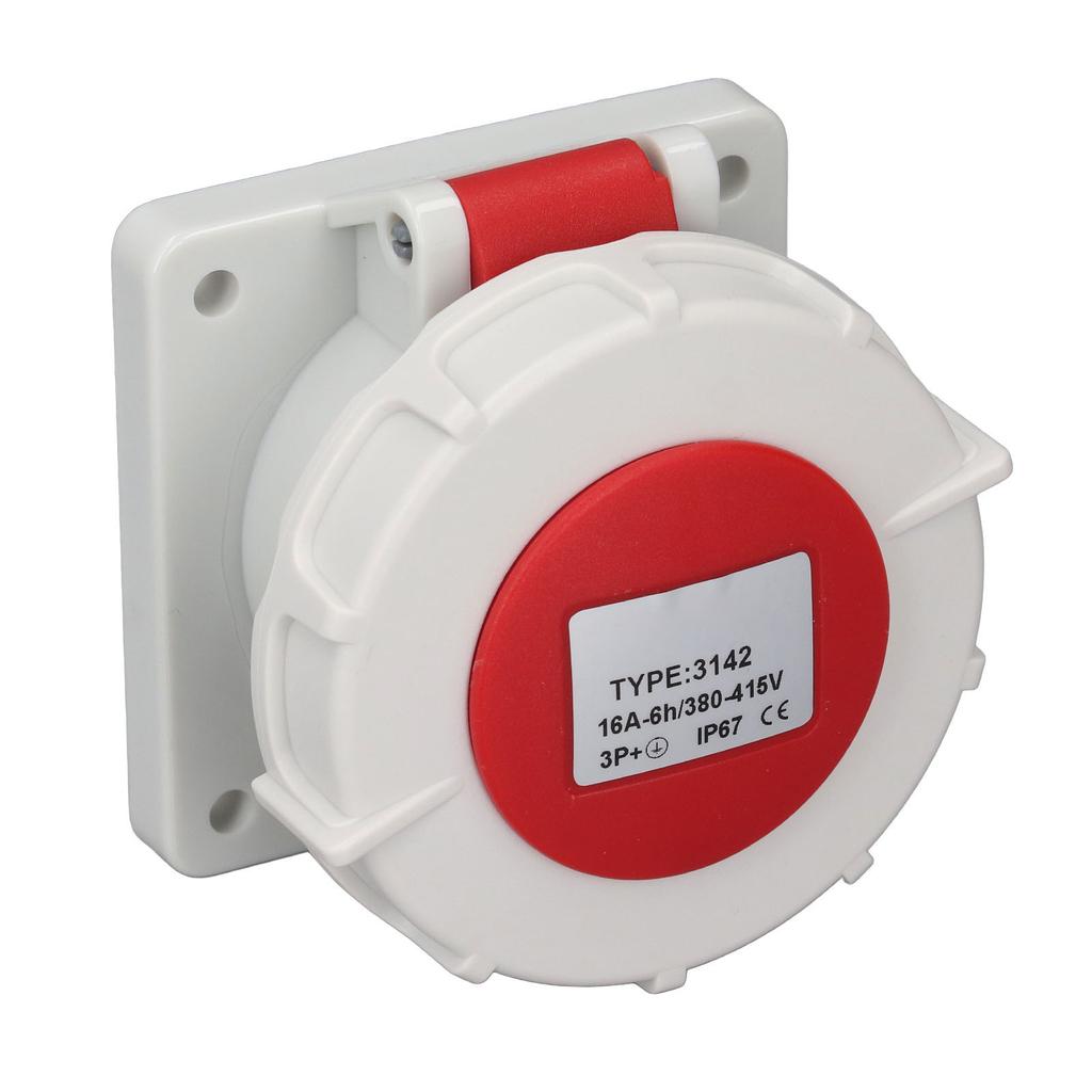 Průmyslová vodotěsná zásuvka 3fázový 4kolíkový skrytý IP67 Ochrana 16A AC380‑415V