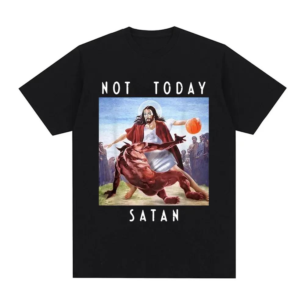 Not Today Satan Jesus Vs Satan in T Shirt Harajuku Casual T-shirt Men's Women's Fashion T Shirts Streetwear Y2k Top