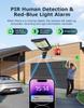 6MP Outdoor Solar Street Light Camera, 20X Zoom, Full Color Night Vision, PTZ, Dual Picture