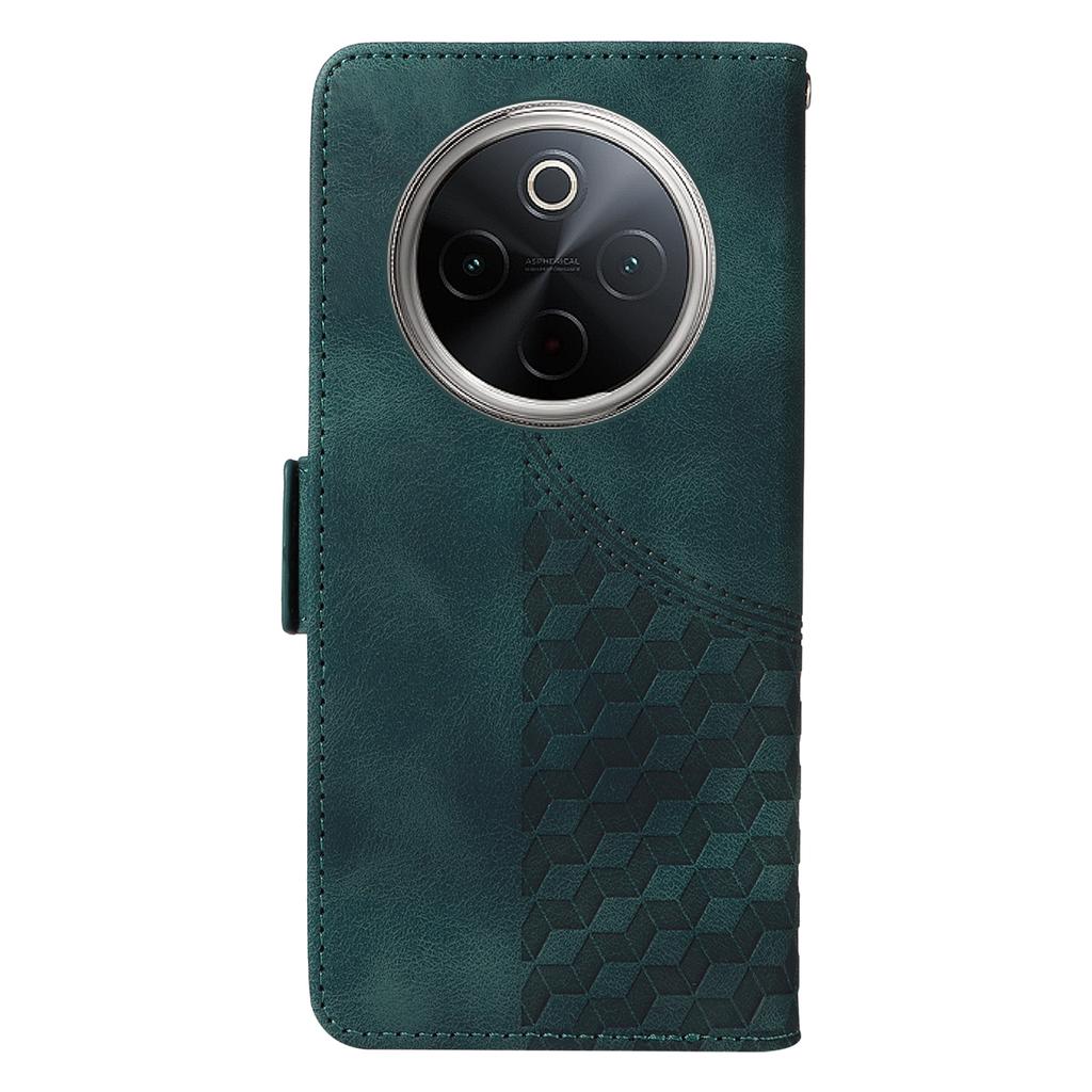 For Vivo Y300 Pro 5G Case PU Leather Phone Cover Rhombus Starry Imprinted