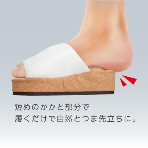 Alphax Women's Core Training Slippers, Sliet, Half-Size, White, Sizes 23.0-25.0cm