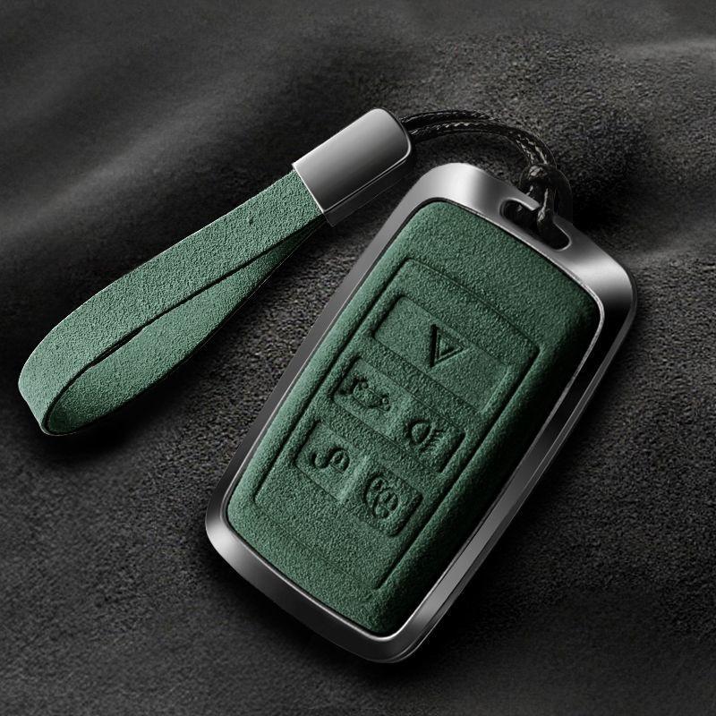 Metal Suede Car Remote Key Cover Case Holder Shell Fob for Land Rover New RangeRover Sport Evoque Freelander Velar Discovery LR5