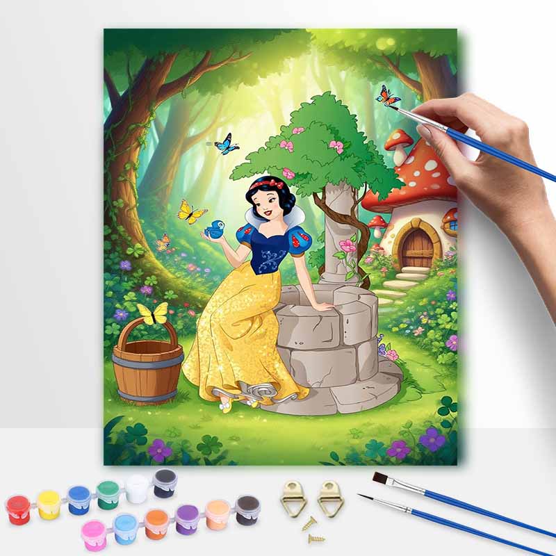 Disney Snow White Oil Paint by Numbers Painting Art Kit Handmade Painting Home Decor Gift