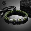 Norse Runes Beads Bracelet Men Vikings Braided Paracord Rope Wristband Handmade Outdoor Amulet Bangle Survival Accessories