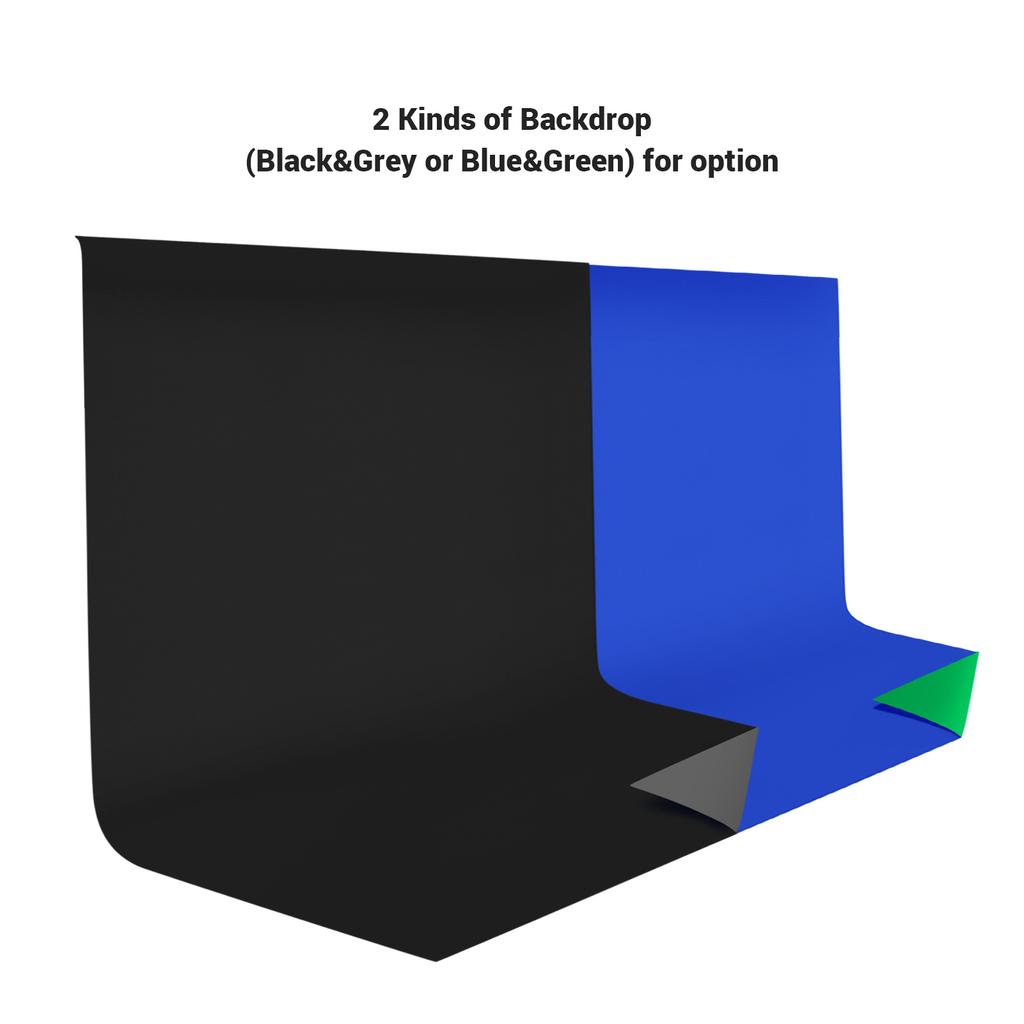 Professional Studio Photography Backdrop Kit with 6.6 * 10ft Bi color Washable Background Screen + 6.6 * 10ft Backdrop