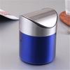 Stainless Steel Desktop Trash Can Rust-proof Dust-proof Mini Flip Trash Can Multi-use Simple Desktop Dumpster Dormitory
