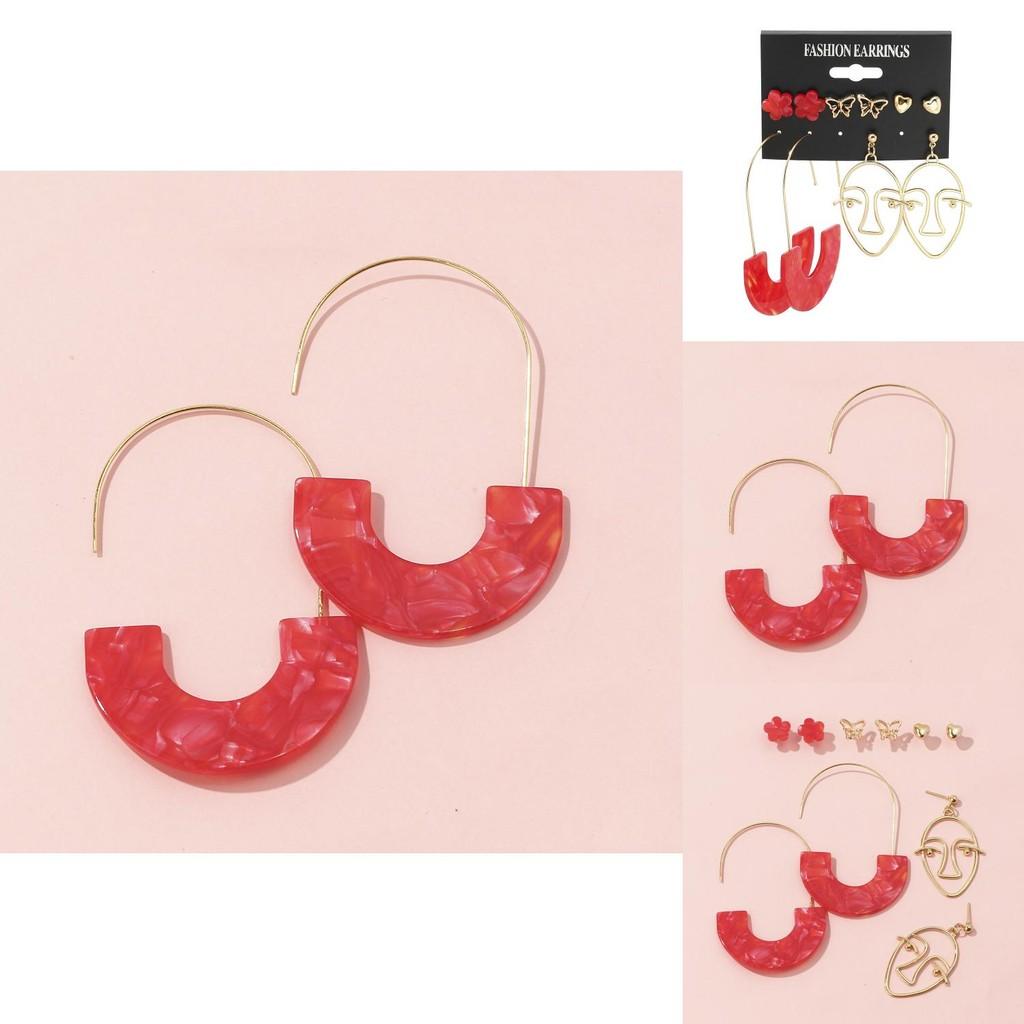 Beautiful Alloy Cartoon Character Earrings Multiple Pairs On Card Independent Packaging