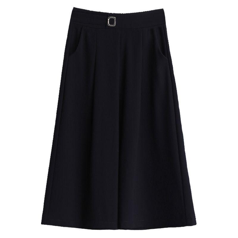 Summer New High Waist Loose Thin Wide Leg Cropped Pants Women Solid Patchwork Pocket Simple Office Lady Casual Straight Trousers