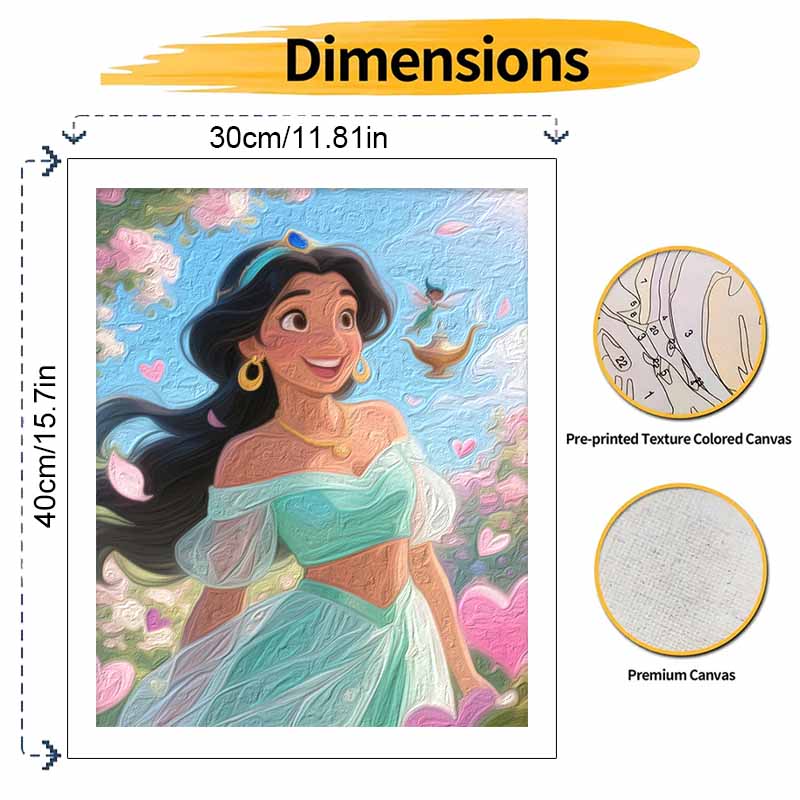 Disney Princess Magic Lamp Oil Painting Hand Painting Coloring Painting Handmade Diy Home Decoration Gift