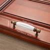 NAIERDI Antique Bronze Ceramic White Cabinet Handles Zinc Alloy Drawer knobs Wardrobe Door Handle European Furniture Hardware