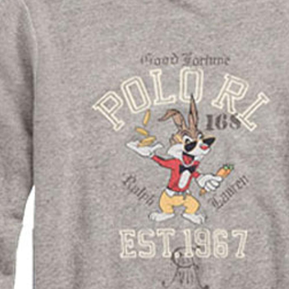 Polo Ralph Lauren SS23 Maannieuwjaar Collectie Cartoonprint Ronde Hals Sweatshirt Heren sweatshirt Grijs MNPOKNI16822604-020