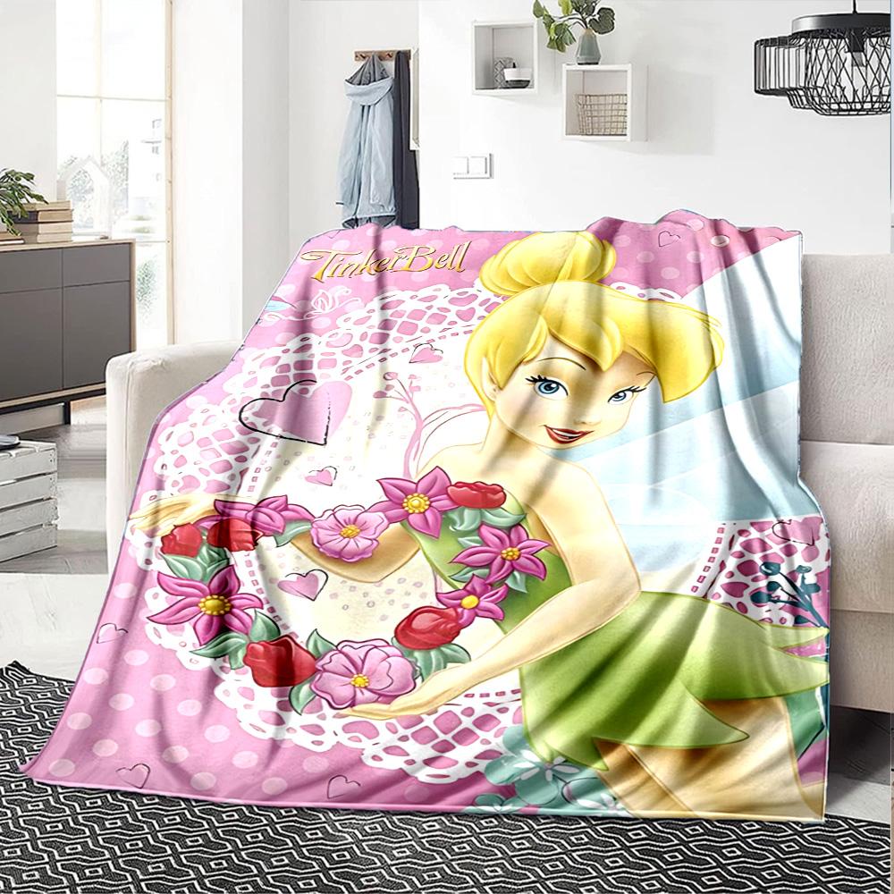 1pc Tinker Bells Fairy Adventure Flannel Blanket,Ultra Soft Warm Plush Throw for Home Bedroom Bed Sofa Cover Camping Picnic gift Y7242