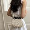Lightweight Yarn Woven Crossbody Bag Net Pouch Hollow Fishnet Bag Crochet Shoulder Pouch  School