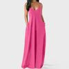 2021 Summer European & American Women's Slimming Solid Color Spaghetti Strap Long Dress