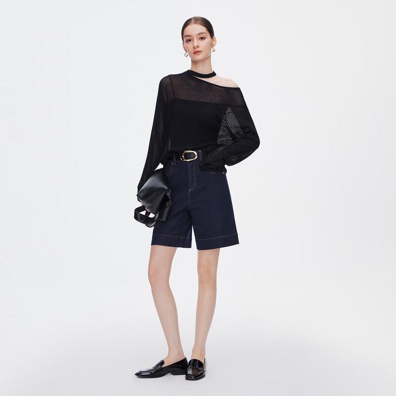Giovanni Valentino High-Waist lockere Jeans-Shorts
