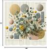 Eucalyptus Leaves Shower Curtain, Blooming Botanical Design With Squares And Circles On Pastel Tones, Cloth Fabric Bat