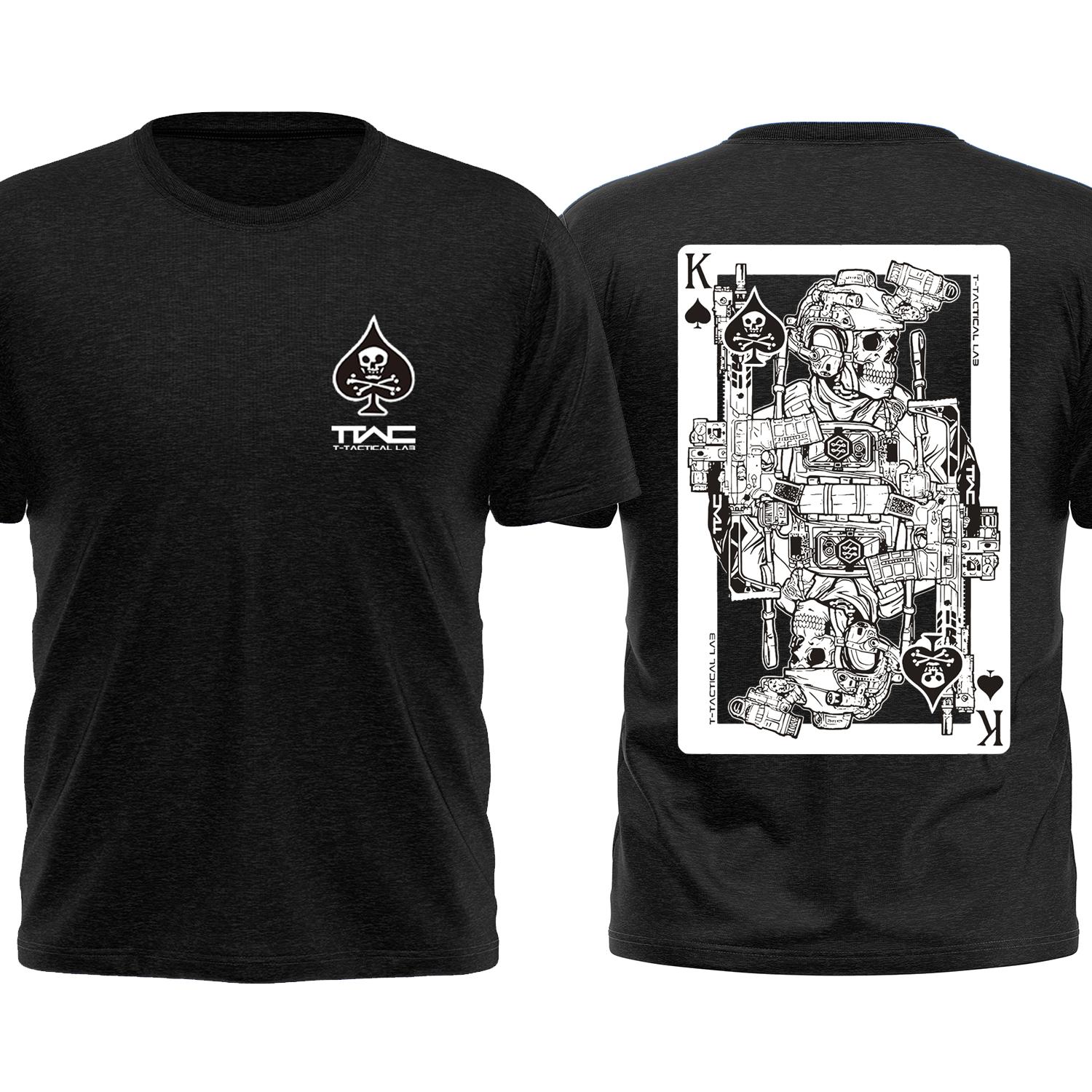 Soldier Poker Card Theme Printed TShirt  HighQuality Streetwear for Summer  Premium 100 Cotton Tactical Mens TShirt S