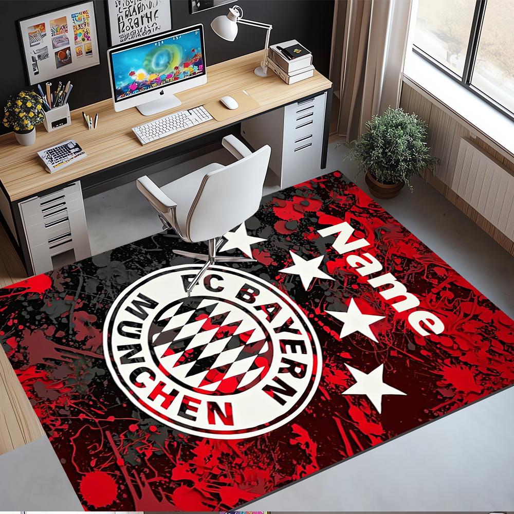 Custom Name FC Bayern München Printed Carpet,Rug for Office Chair Living Room Bedroom Kitchen Room Decor Gifts.