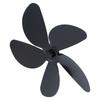 Ventilatorflügel Ersatz Kamin Aluminiumlegierung Flügel Schwarz Universal Ofenventilatorflügel 5 Flügel