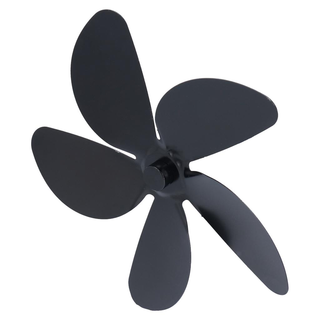 Pala Ventilator de Înlocuire Șemineu Pala Aliaj Aluminiu Negru Universal Pala Ventilator Sobă 5 Pale