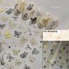 Punk Silver Metal Line Star Flower Love Colorful Butterfly Nail Art Stickers Horror Halloween Decorations Manicure Decals