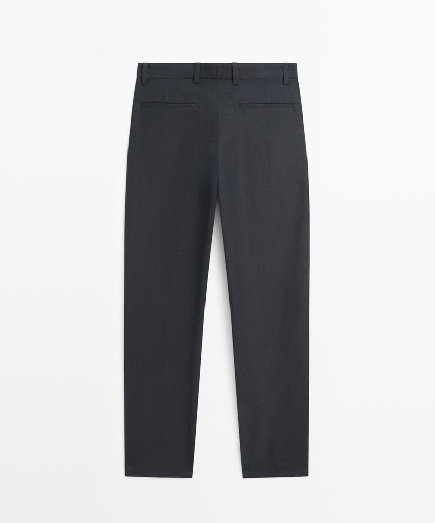 Masimodutti Linen Straight Fit Pants