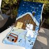 Cute Dog And Snow Towel For Swim Yoga Gym Quick Drying Soft and Skin-friendly Beach Towels All-Season